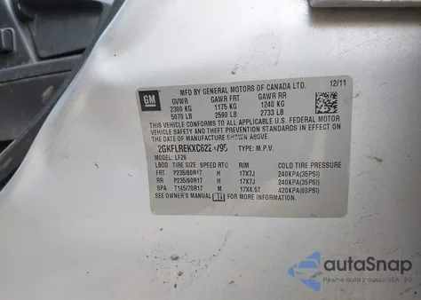 2012 GMC Terrain Sle из США, поврежденный, VIN 2GKFLREKXC6224795